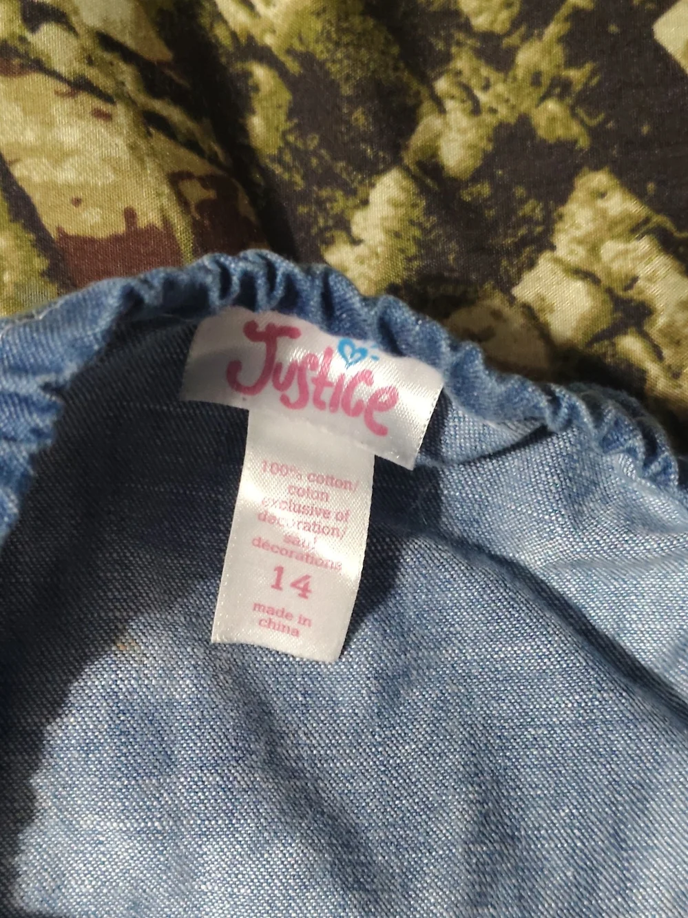 Justice Light Blue Denim Romper